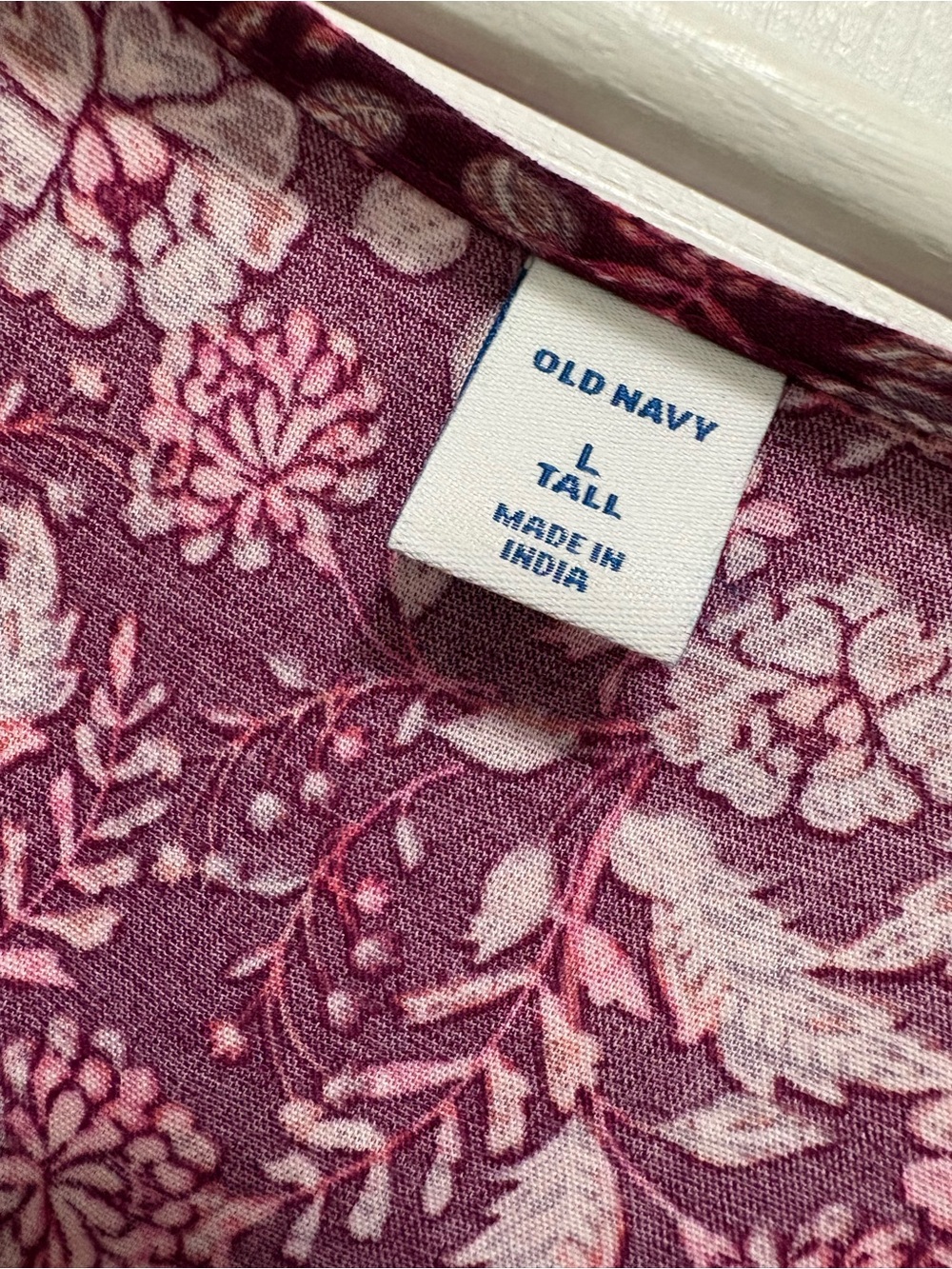 Old Navy Berry Floral Cottagecore Babydoll Dress Boho Long Sleeve Lightweight - Picture 11 of 15